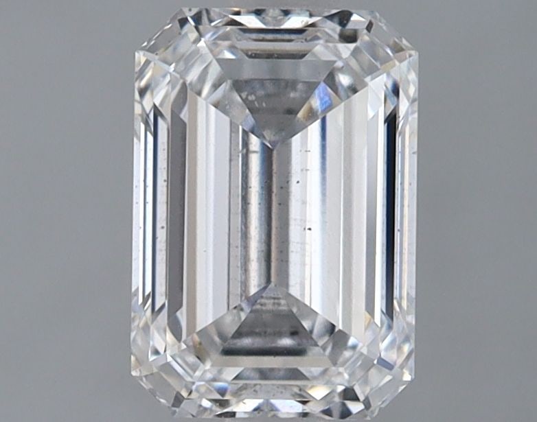 Loose Lab Diamond IGI Emerald 1.72ct E SI1: Loose Lab Diamond IGI Emerald 1.72ct E SI1 Loose lab diamond certified by IGI, featuring an emerald cut of 1.72ct, color E, clarity SI1, with excellent polish and symmetry, measuring 8.14L x 5.59W x 3