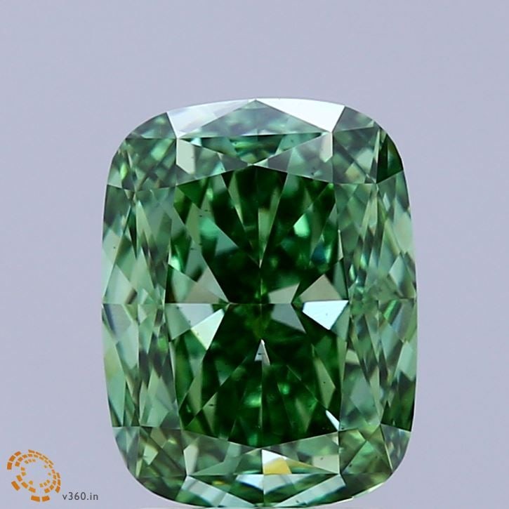Loose Lab Diamond IGI Cushion Modified 3.03ct Fancy Vivid Green VS2: Loose Lab Diamond IGI Cushion Modified 3.03ct Fancy Vivid Green VS2 Loose lab-grown diamond, 3.03ct, IGI certified, with fancy vivid green color and clarity VS2. It measures 9.51mm x 7.31mm x 4.71mm.