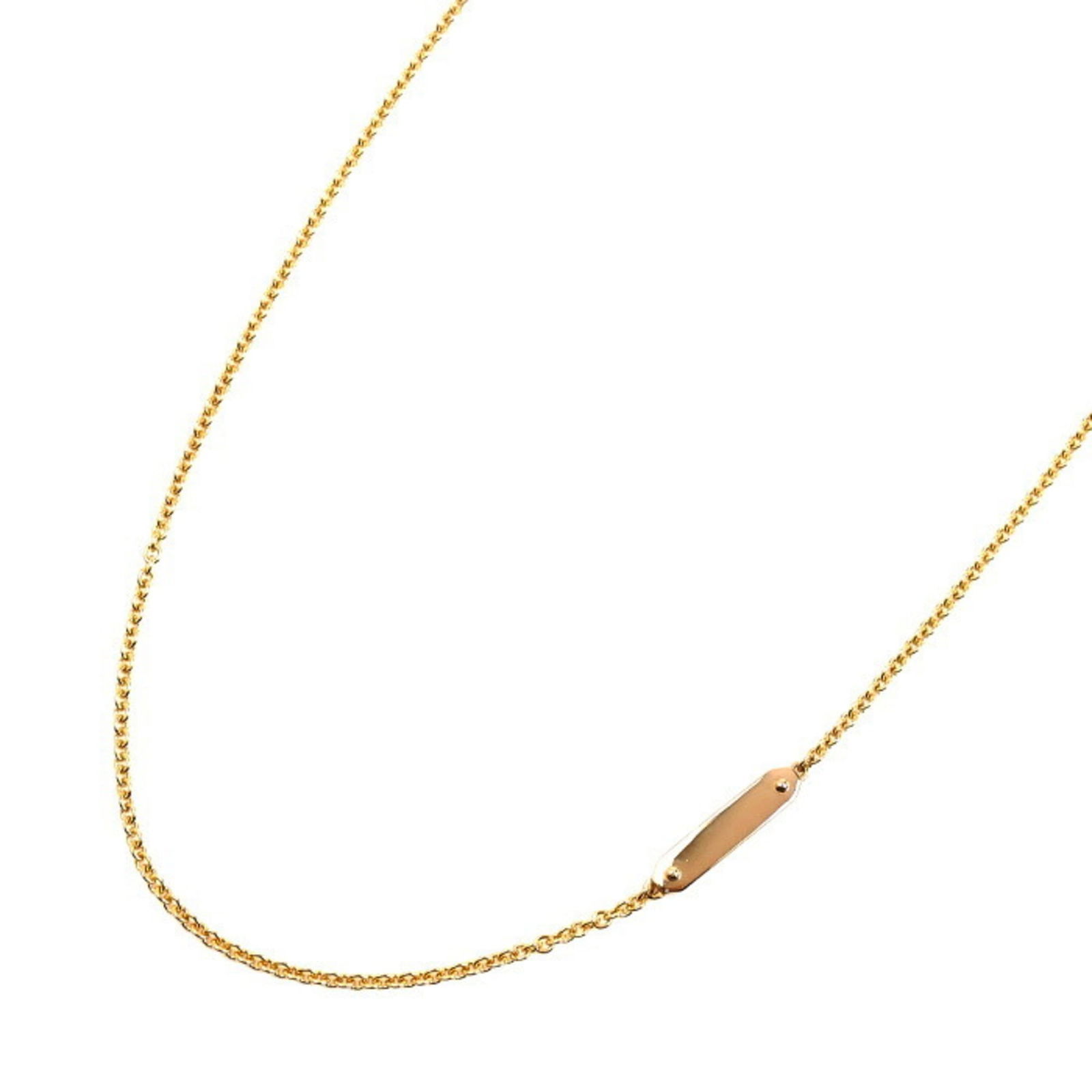 Tiffany & Co. 18KPG Pink Gold Tag Chain Mini Necklace, 4.3g, 46cm, Women's (1 of 5)