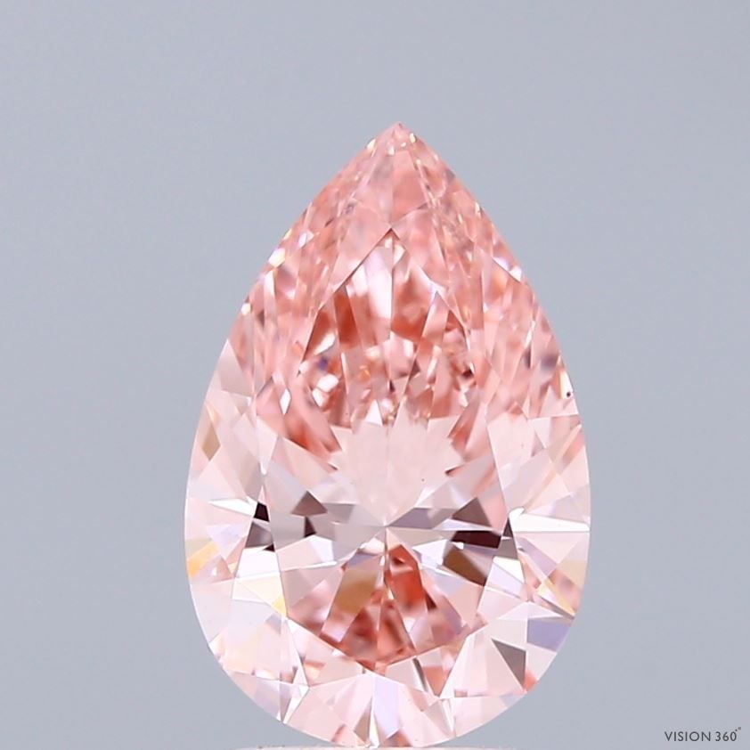 IGI Loose Lab Diamond, Pear 2.04ct Fancy Vivid Pink VS1: IGI Loose Lab Diamond, Pear 2.04ct Fancy Vivid Pink VS1 Ideal Loose Lab Diamond weighing 4.01ct, with a Fancy Vivid Blue color and VVS2 clarity, certified by IGI, featuring excellent polish and