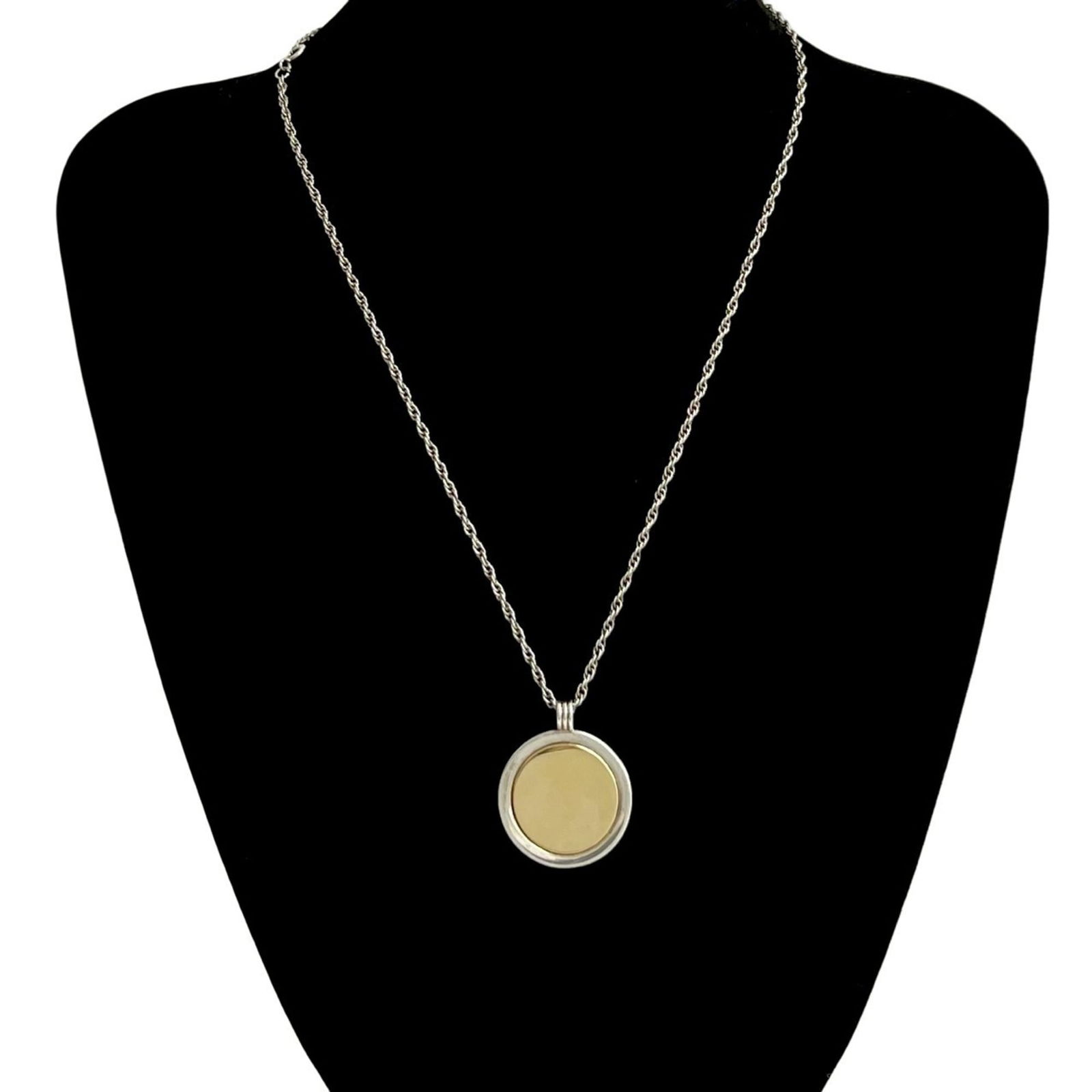 Tiffany & Co. 36939 Coin Motif Combination Necklace 925 Silver 18K Gold Pendant (1 of 5)