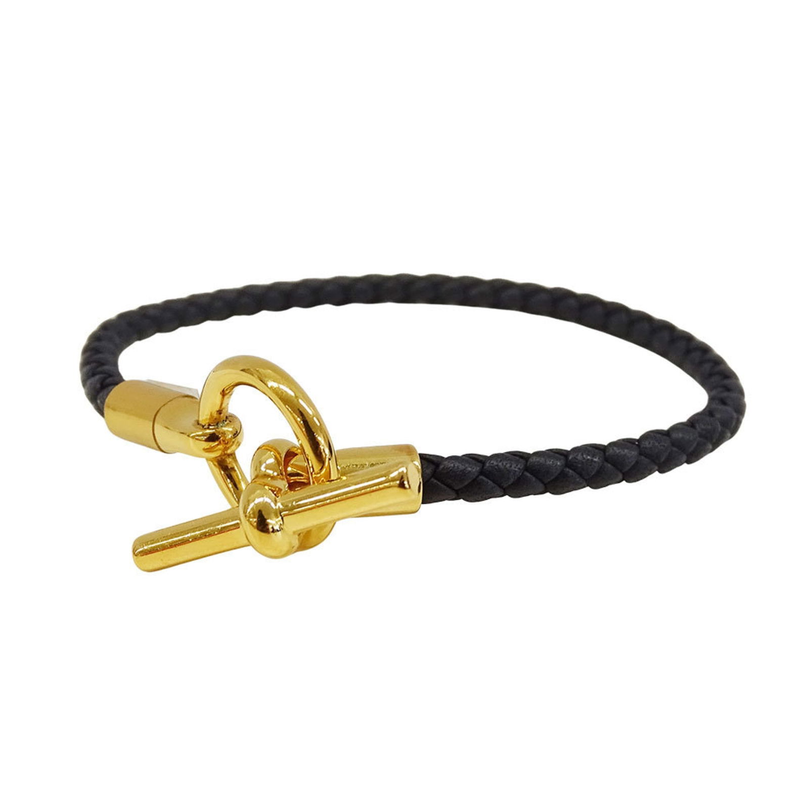 Leather Charm Bracelet Hermes: Leather Charm Bracelet Hermes Hermes charm bracelet made from black and gold leather, measuring 16.5cm in length. Condition is used (good) with noticeable traces of usage and scratches. Item Specifics