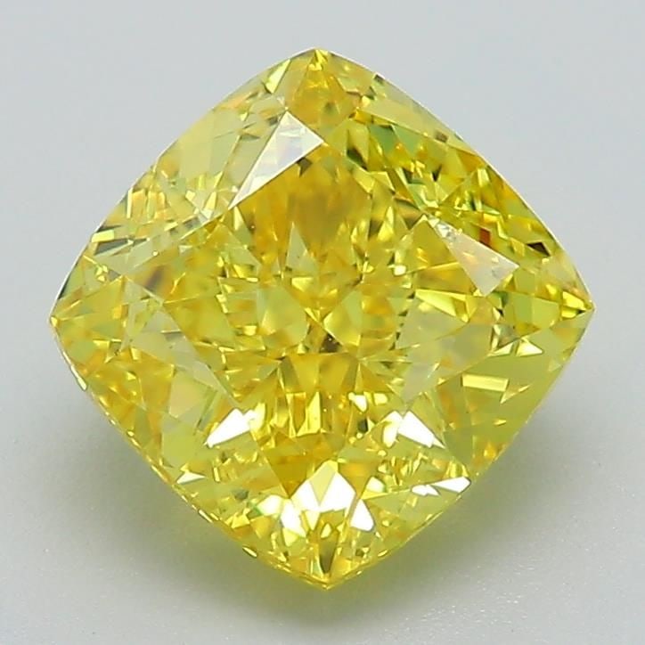 Loose Lab Diamond IGI 2.49ct Cushion Modified Fancy Vivid Yellow VS1: Loose Lab Diamond IGI 2.49ct Cushion Modified Fancy Vivid Yellow VS1 Loose lab-grown diamond, 2.49ct, Cushion Modified fancy vivid yellow, Clarity VS1, certified by IGI, measurements 7.24L x 7.23W x 4