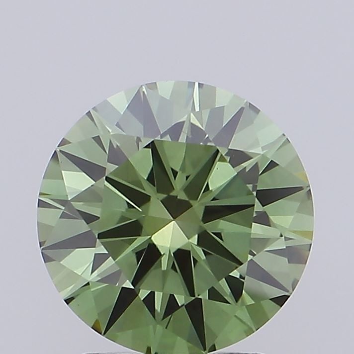 Loose Lab Diamond IGI Round 1.4ct Fancy Vivid Green VS1: Loose Lab Diamond IGI Round 1.4ct Fancy Vivid Green VS1 Loose lab-grown diamond weighing 1.4ct, with an EX cut, Fancy Vivid Green color, and VS1 clarity. Certified by IGI, it measures 7.29L x 7.35W x