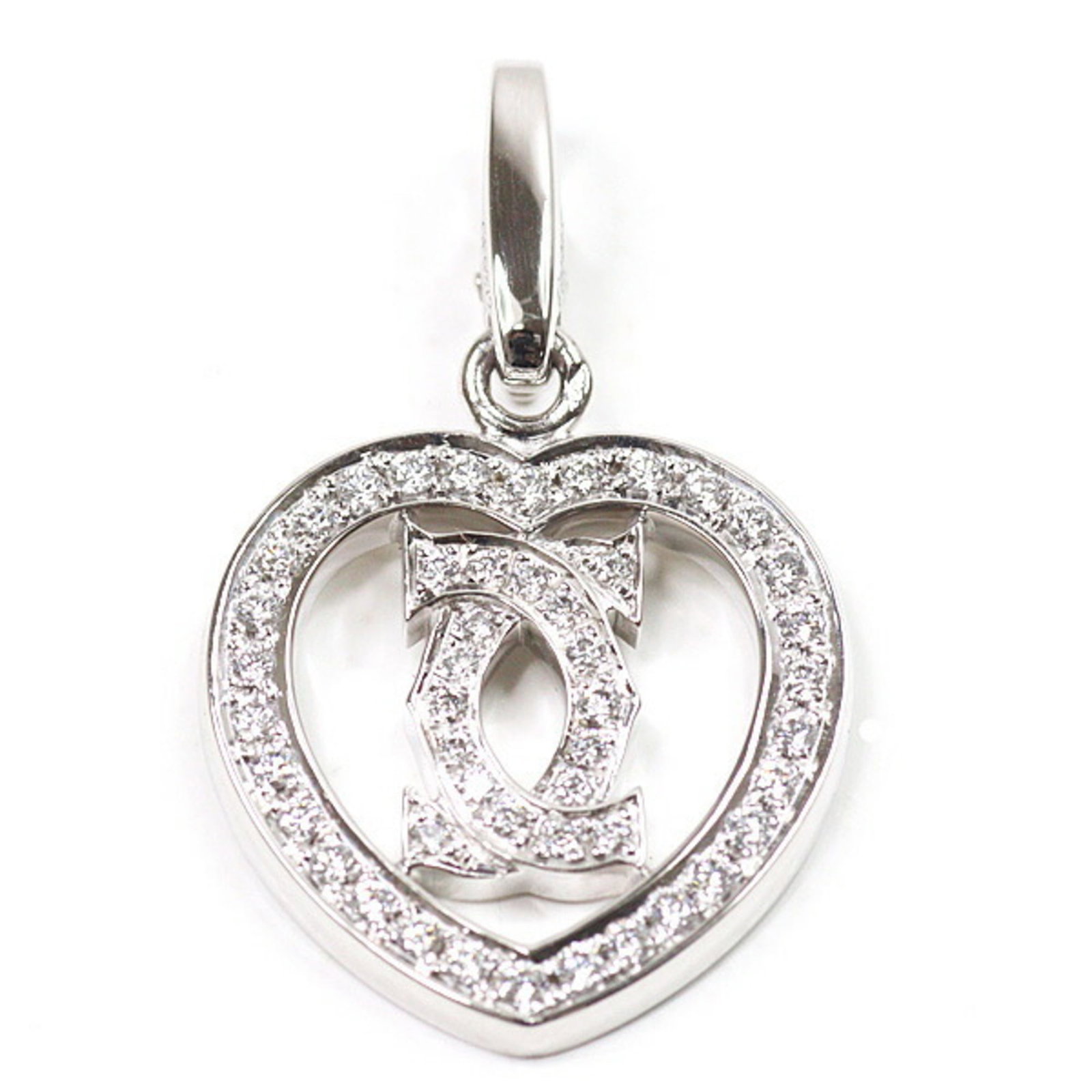 Finished Cartier 2C Heart Diamond Pendant Top 750WG 18KWG Charm: Finished Cartier 2C Heart Diamond Pendant Top 750WG 18KWG Charm This listing features Finished Cartier 2C Heart Diamond Pendant Top 750WG 18KWG Charm. Item specifics are provided below. Item