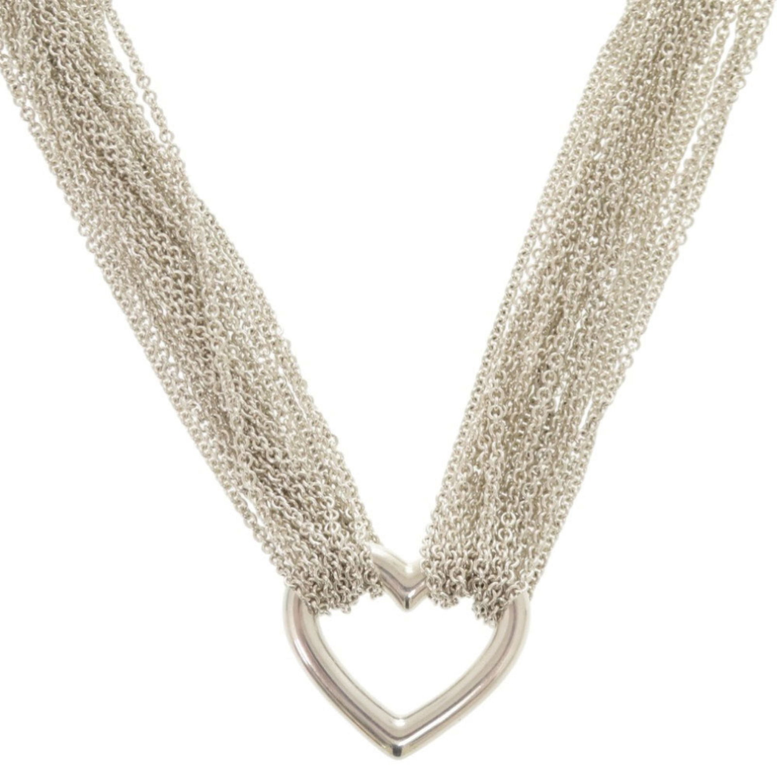 (0269) Tiffany & Co. Open Heart Toggle Necklace in Sterling Silver (1 of 4)