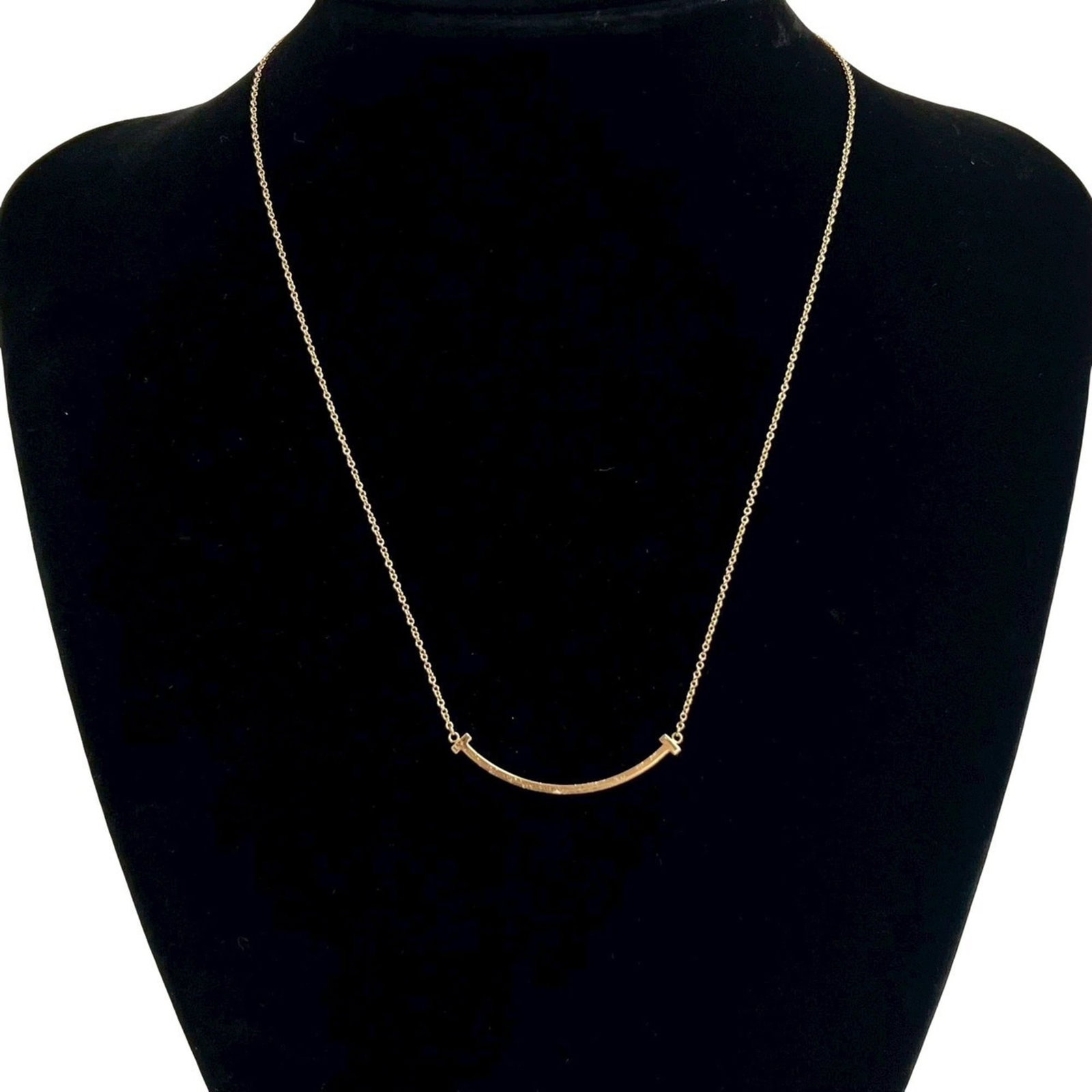 13750 TIFFANY & Co. Tiffany T Smile Necklace 18K Gold Chain Pendant Choker Accessory (1 of 6)