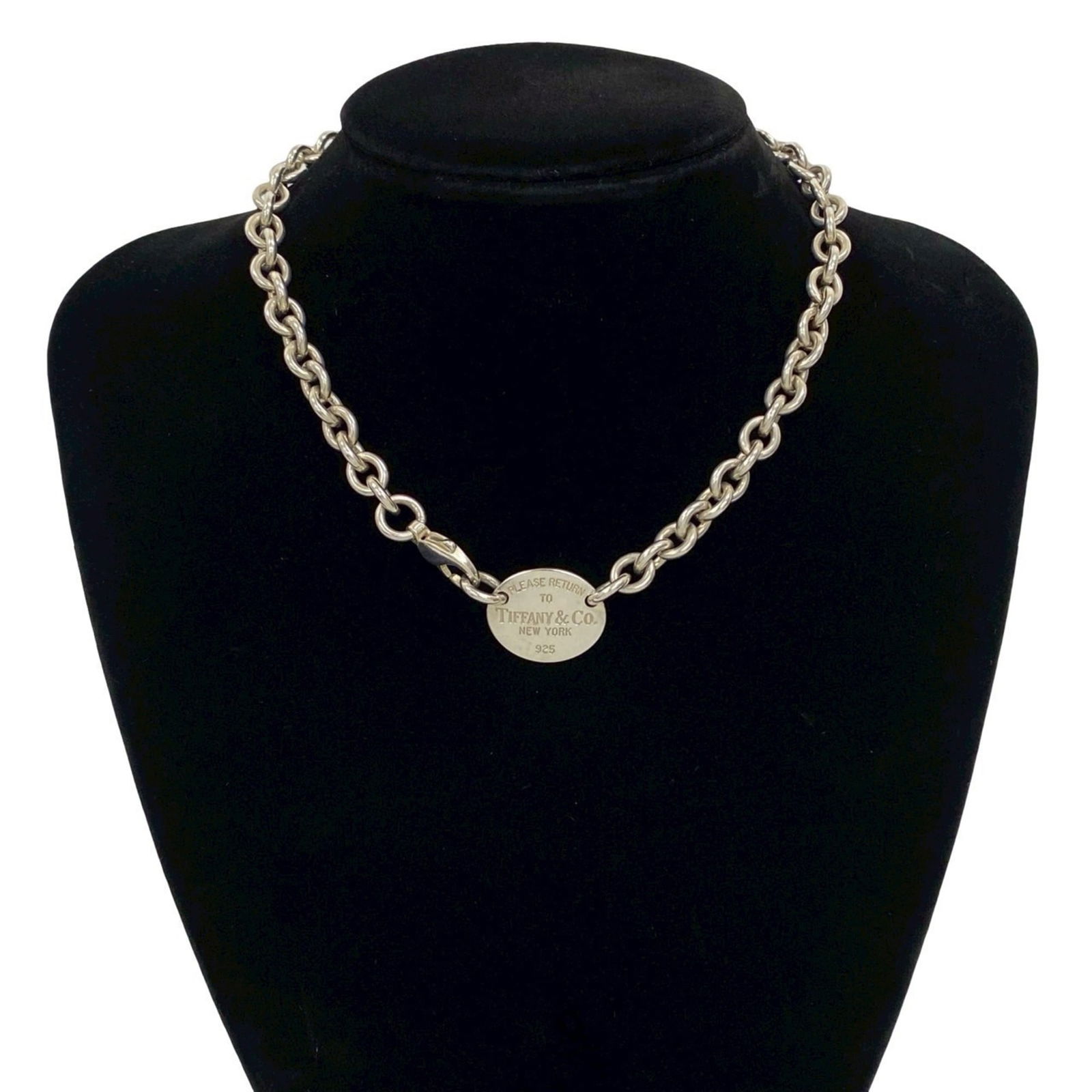 27518 - TIFFANY & Co. Tiffany Return to Oval Necklace - 925 Sterling Silver - Chain Choker Pendant (1 of 5)