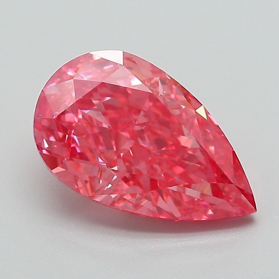 Loose Lab Diamond IGI Pear 2.52ct Fancy Vivid Pink VS1: Loose Lab Diamond IGI Pear 2.52ct Fancy Vivid Pink VS1 Loose Lab Diamond IGI Pear, 2.52ct, Color: Fancy Vivid Pink, Clarity: VS1, with EX Polish and VG Symmetry. Certified by IGI; grown in a lab. 