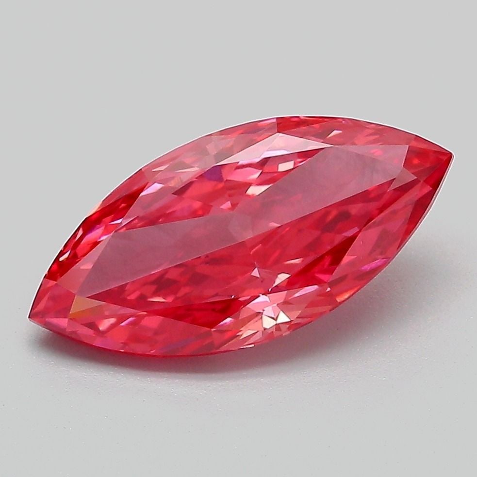 Loose Lab Diamond IGI Marquise 2.06ct Fancy Vivid Red VS2: Loose Lab Diamond IGI Marquise 2.06ct Fancy Vivid Red VS2 Loose Lab Diamond IGI Marquise, 2.06ct in Fancy Vivid Red color and clarity VS2, featuring excellent polish and very good symmetry, certified
