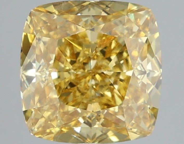Loose Lab Diamond IGI Cushion Modified 3.09ct Fancy Vivid Yellow VVS2: Loose Lab Diamond IGI Cushion Modified 3.09ct Fancy Vivid Yellow VVS2 Loose lab-grown diamond with a cushion modified cut, weighing 3.09ct and showcasing a fancy vivid yellow color and VVS2 clarity,