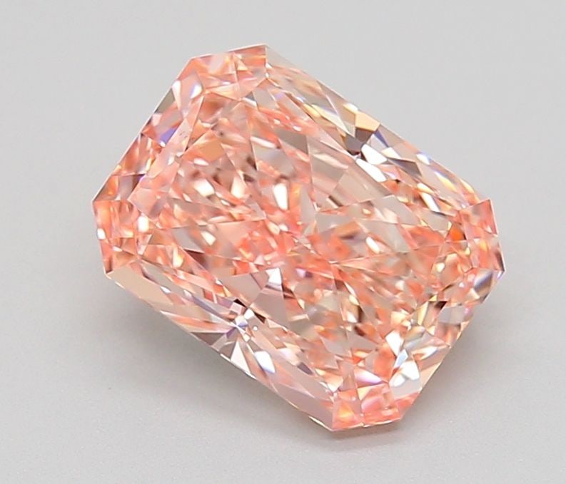 Loose Lab Diamond IGI Radiant 3.07ct Fancy Intense Pink VS1: Loose Lab Diamond IGI Radiant 3.07ct Fancy Intense Pink VS1 Loose lab-grown diamond weighing 3.07ct with IGI certification, exhibiting a Fancy Intense Pink color and VS1 clarity. Measurements are