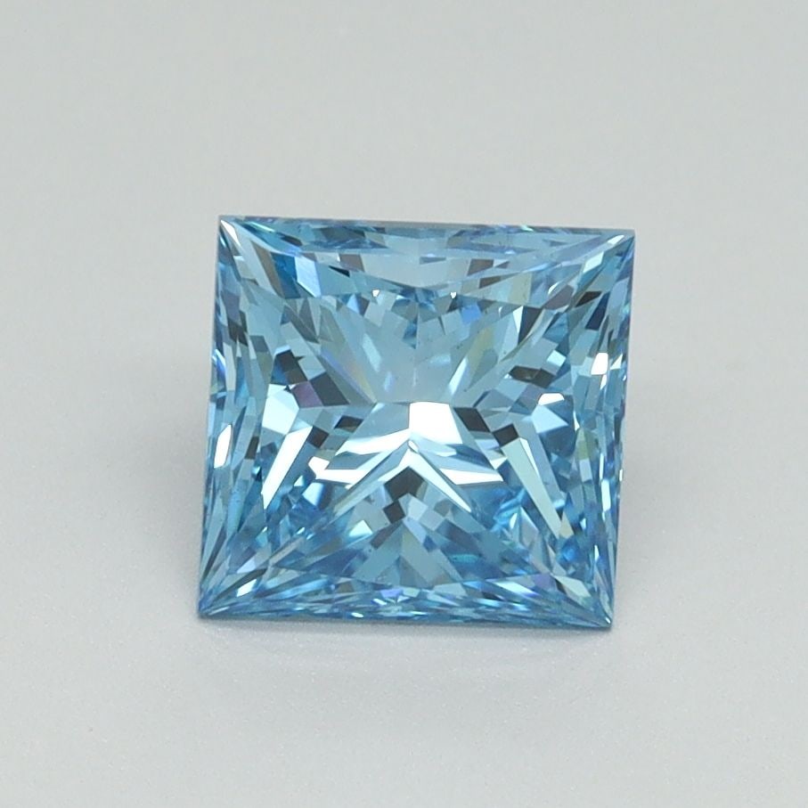 Loose Lab Diamond IGI Princess 1.5ct Fancy Vivid Blue VS1: Loose Lab Diamond IGI Princess 1.5ct Fancy Vivid Blue VS1 Loose lab-grown diamond of 1.5ct with a fancy vivid blue color and VS1 clarity, certified by IGI and measuring 6.3L x 6.26W x 4.46H. Item Spec