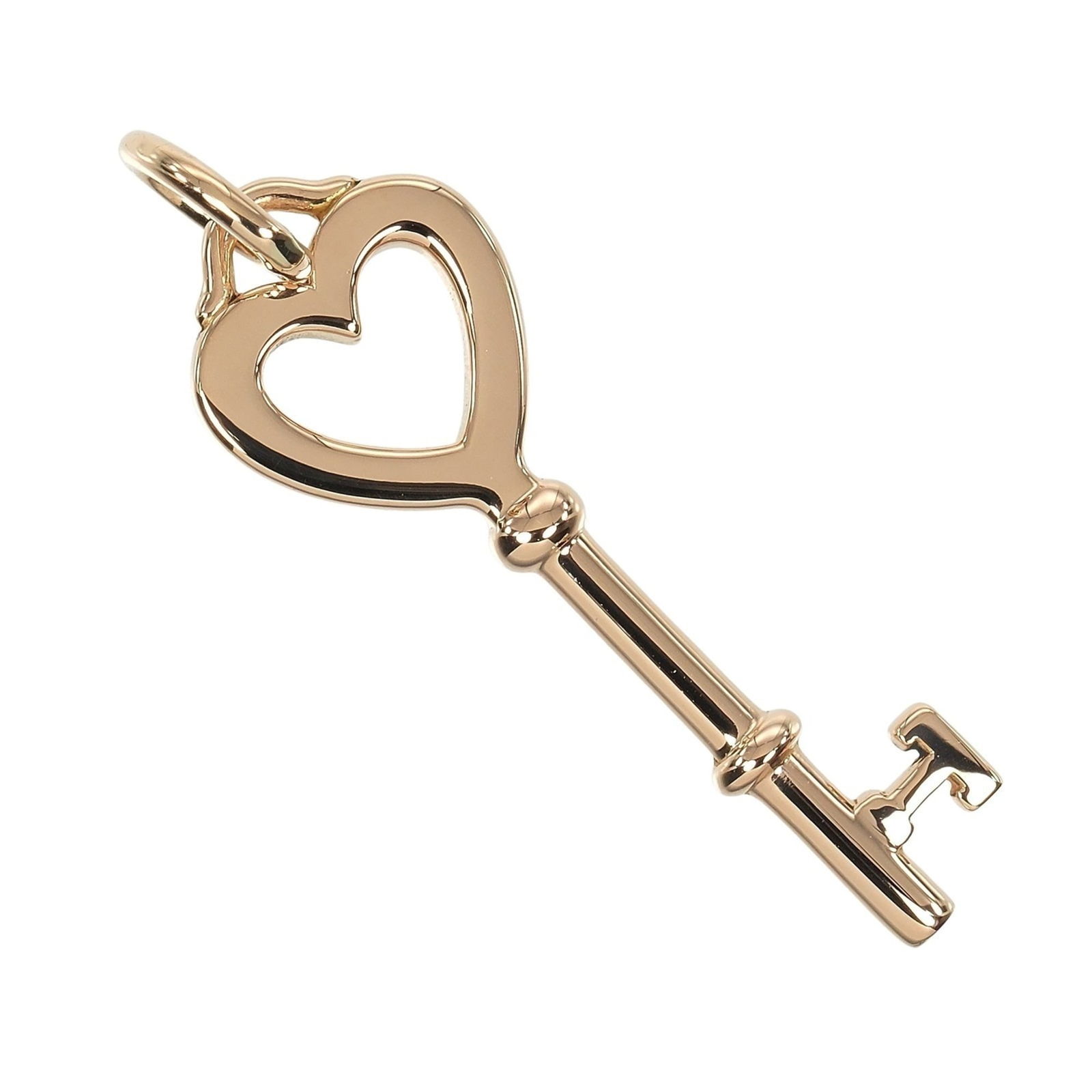 Tiffany & Co. Heart Key Pendant, 18K Pink Gold, Approx. 2.2g (1 of 4)