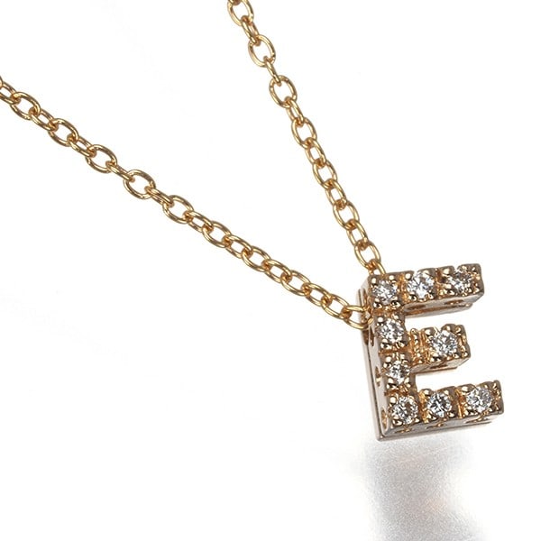 Ponte Vecchio Necklace 0.04ct Diamond Initial E 18K 750 Rose Gold: Ponte Vecchio Necklace 0.04ct Diamond Initial E 18K 750 Rose Gold Ponte Vecchio pendant necklace made of 18K rose gold featuring a 0.04ct natural diamond, from Japan. Item Specifics: Country Of Origin