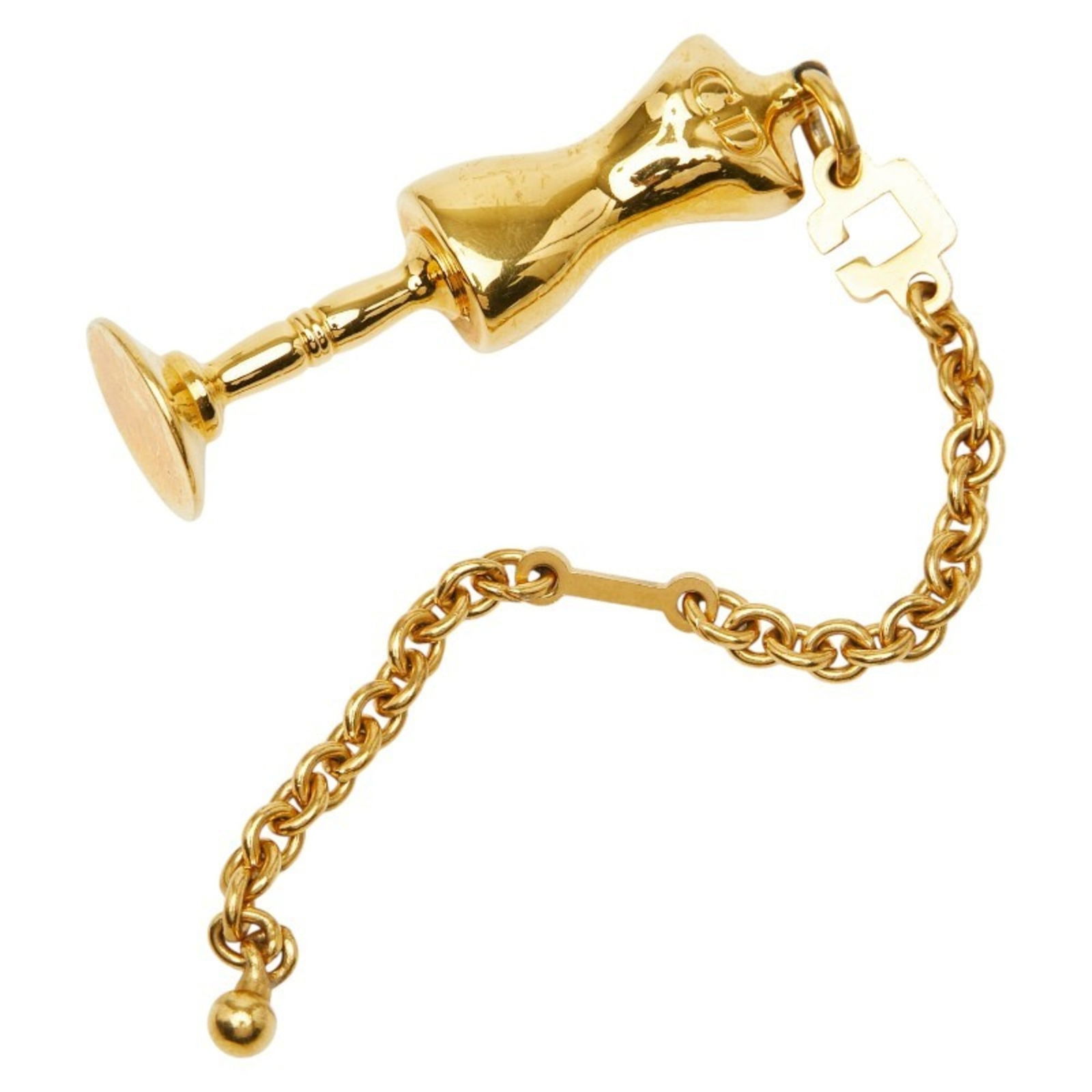 Plating Christian Dior Italian Charm Gold: Plating Christian Dior Italian Charm Gold Christian Dior gold-plated Italian charm for women, measurements 52.90mm x 14.80mm, in good used condition with visible signs of wear. Item Specifics: