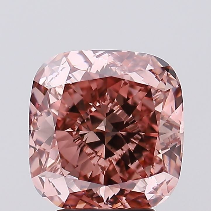 Loose Lab Diamond IGI Cushion Modified 4.01ct Fancy Pinkish Brown VS2: Loose Lab Diamond IGI Cushion Modified 4.01ct Fancy Pinkish Brown VS2 Loose lab-grown diamond weighing 4.01ct, IGI certified, cushion modified cut, fancy pinkish brown color, VS2 clarity, with