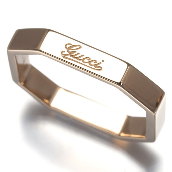 Gold Gucci Ring Octagonal Us5.75-6 18K 750 Rose (1 of 5)