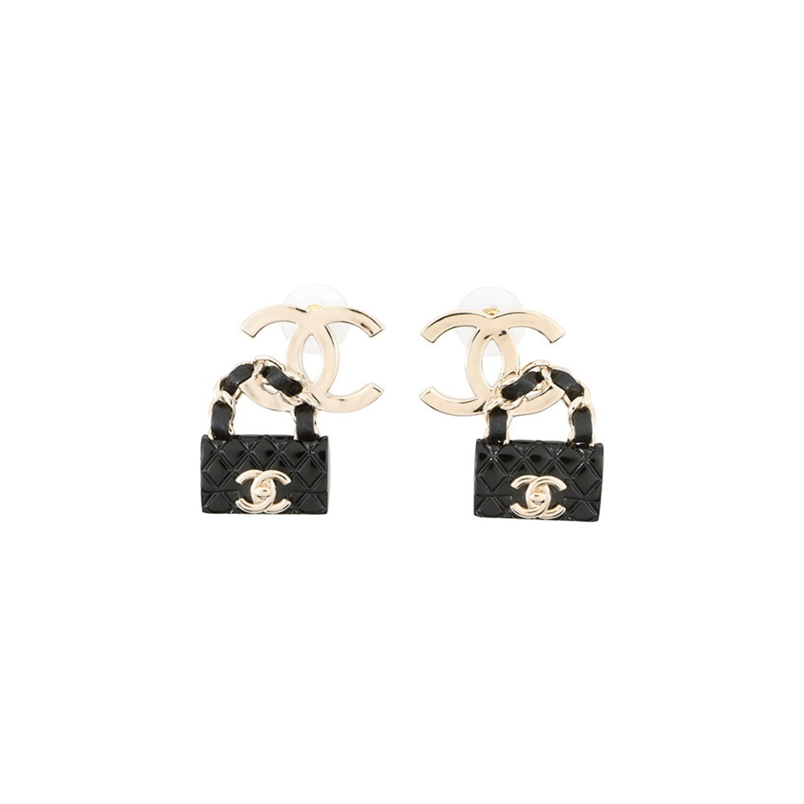 Metal Chanel Stud Earrings (1 of 9)