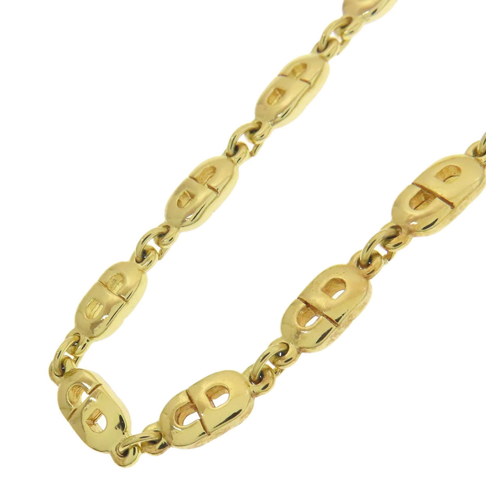 women's. CHRISTIAN DIOR - Christian Dior CD logo chain necklace in metal (1 of 7)