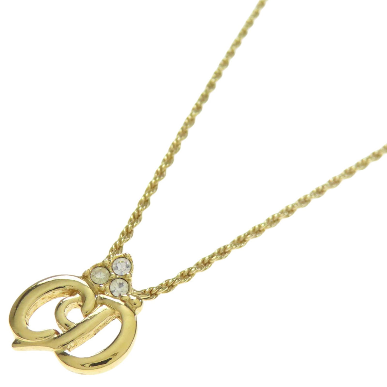 women. Christian Dior CD logo rhinestone necklace in metal for (1 of 6)