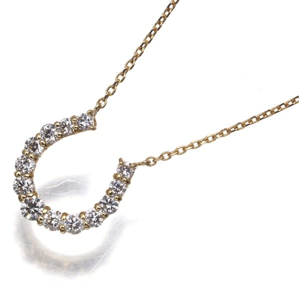 Gold Diamond 0.30Ct Horseshoe Necklace 18K 750 Yellow (1 of 4)