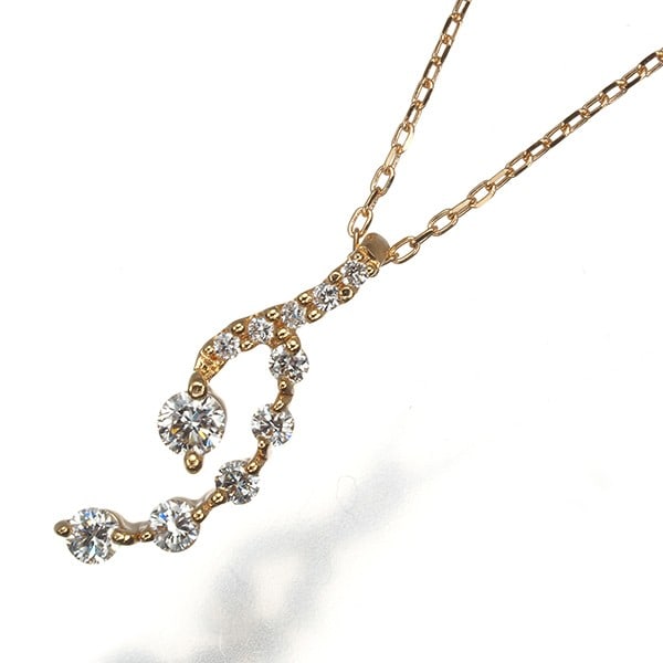 Gold Star Jewelry Necklace Diamond 0.12Ct 18K 750 Rose (1 of 4)