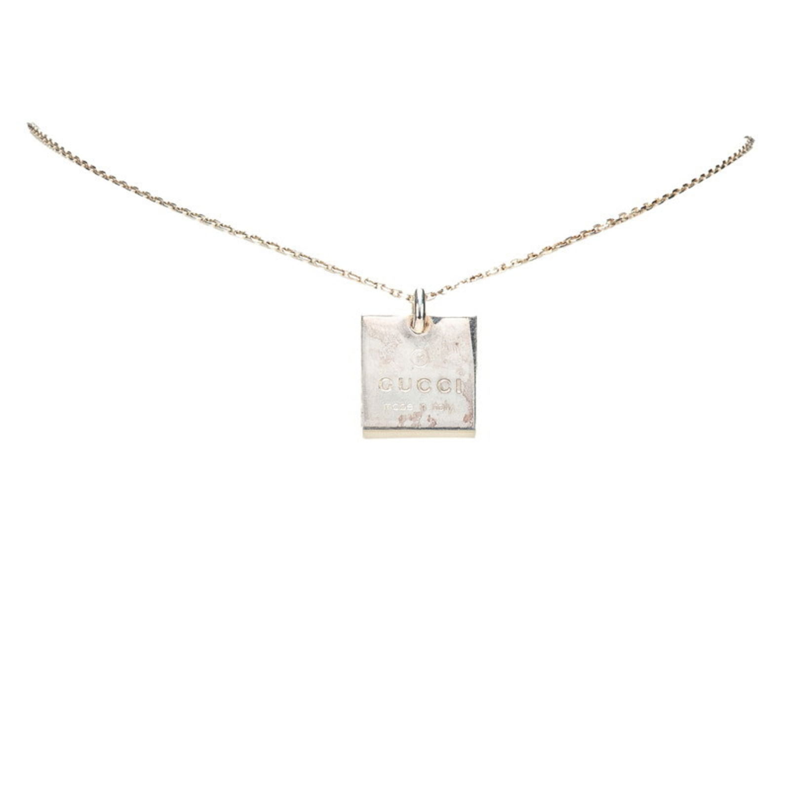 GUCCI Square Plate Chain Pendant Necklace 223869 SV925 Silver Women's: GUCCI Square Plate Chain Pendant Necklace 223869 SV925 Silver Women's This listing features GUCCI Square Plate Chain Pendant Necklace 223869 SV925 Silver Women's. Item specifics are provided below. It