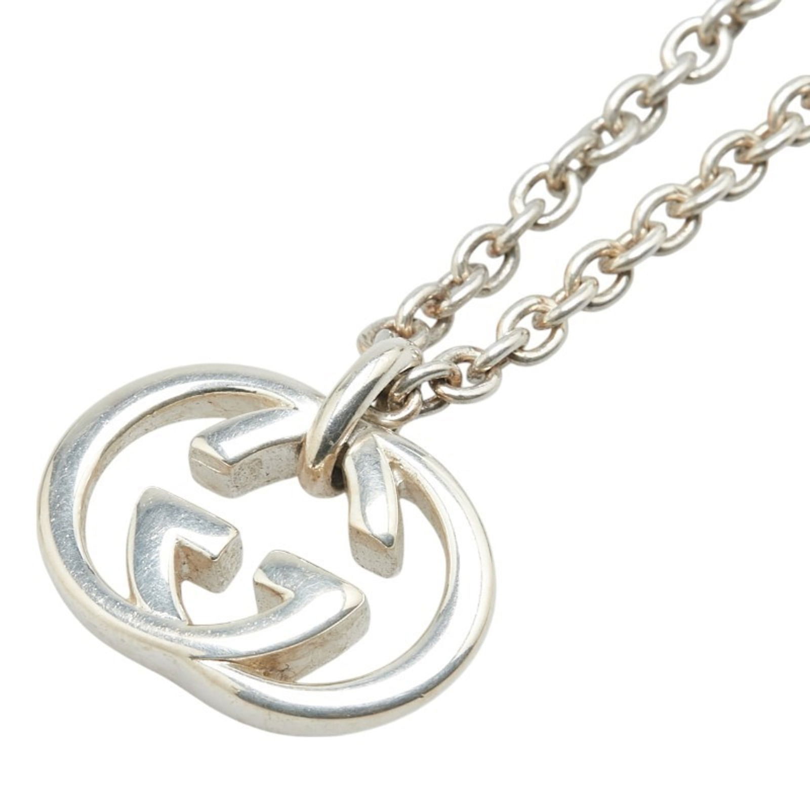 GUCCI Interlocking G Necklace 190484 J8400 8106 SV925 Silver Women's (1 of 8)