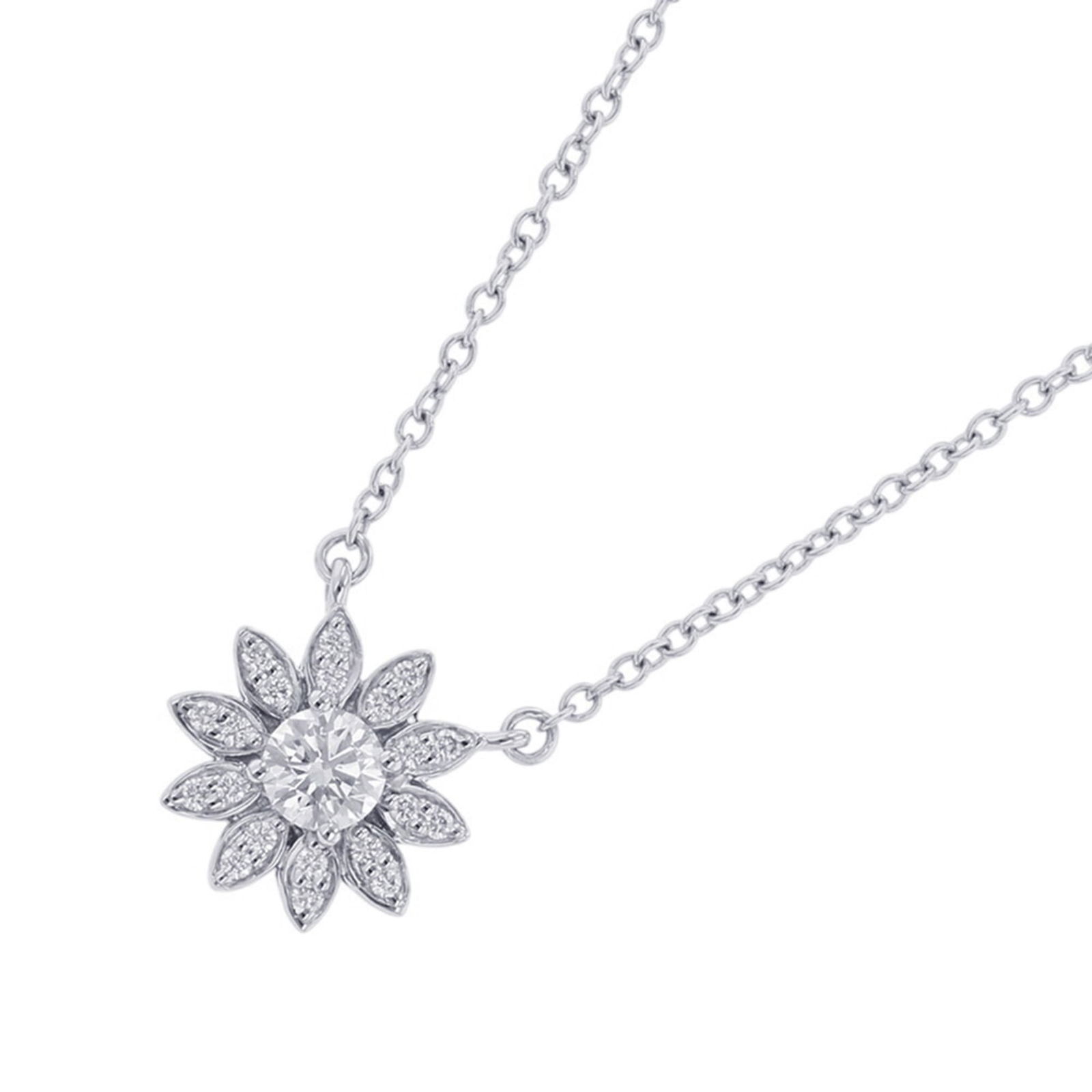 (Pt950) Tiffany & Co. Enchant Flower Necklace with Diamonds in Platinum: (Pt950) Tiffany & Co. Enchant Flower Necklace with Diamonds in Platinum This listing features (Pt950) Tiffany & Co. Enchant Flower Necklace with Diamonds in Platinum. Item specifics are provided below