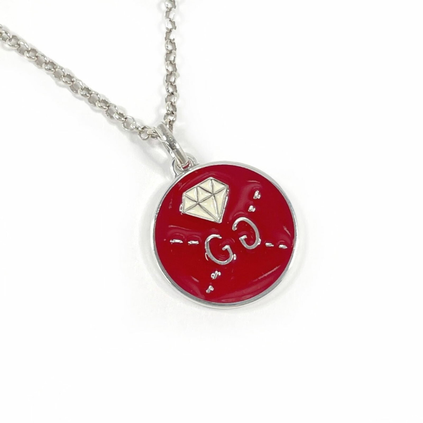 Unisex - GUCCI Ghost Diamond Necklace in Silver 925: Unisex - GUCCI Ghost Diamond Necklace in Silver 925 This listing features Unisex - GUCCI Ghost Diamond Necklace in Silver 925. Item specifics are provided below. Item Specifics: Brand: Gucci Necklace