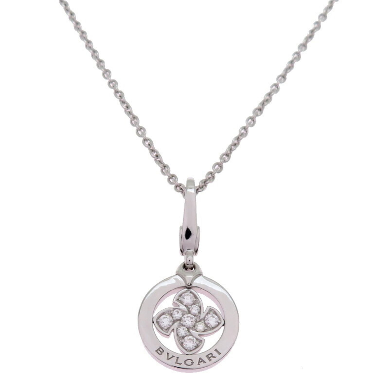 Gold Bvlgari Tondo Windmill Charm Women's Necklace in 750 White: Gold Bvlgari Tondo Windmill Charm Women's Necklace in 750 White This listing features Gold Bvlgari Tondo Windmill Charm Women's Necklace in 750 White. Item specifics are provided below. Item Specifics