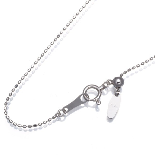 Gold Cut Ball Bead Chain Necklace 44Cm 18K 750 White (1 of 3)