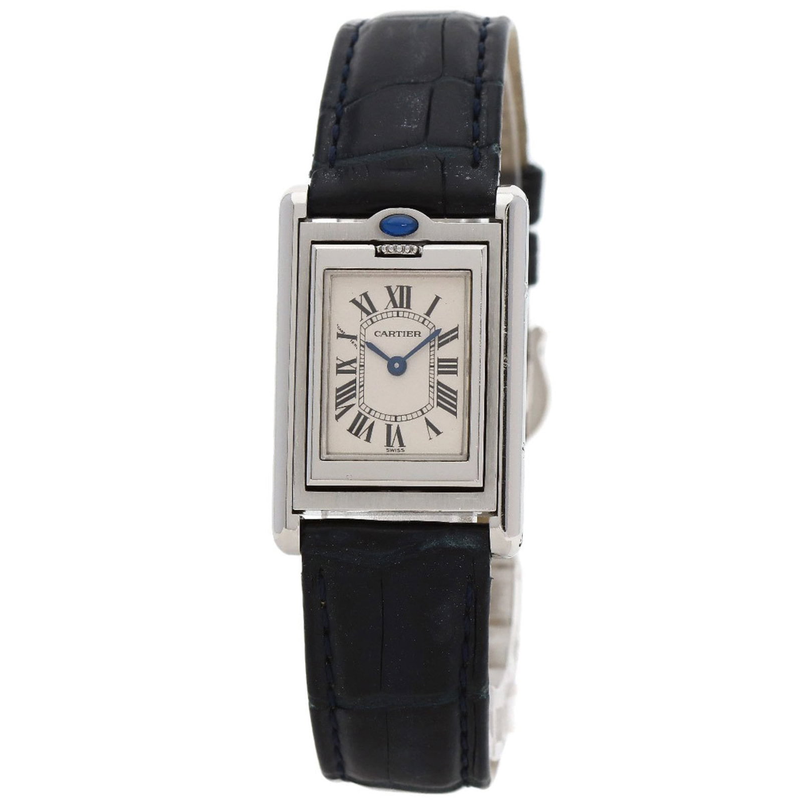 Watch Cartier Tank Basculante SM W1011158 Stainless Steel/ Leather Women's (1 of 11)