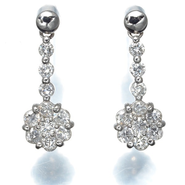 Platinum Diamond 0.42Ct/ 0.42Ct Drop Earrings 900 850 (1 of 4)