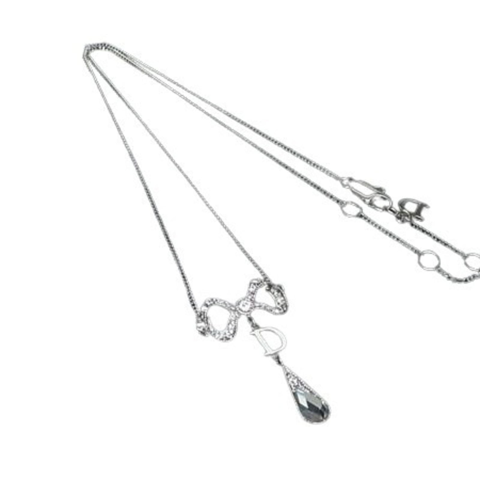 Silver Metal with Rhinestones for Women - Christian Dior Ribbon Necklace (1 of 3)