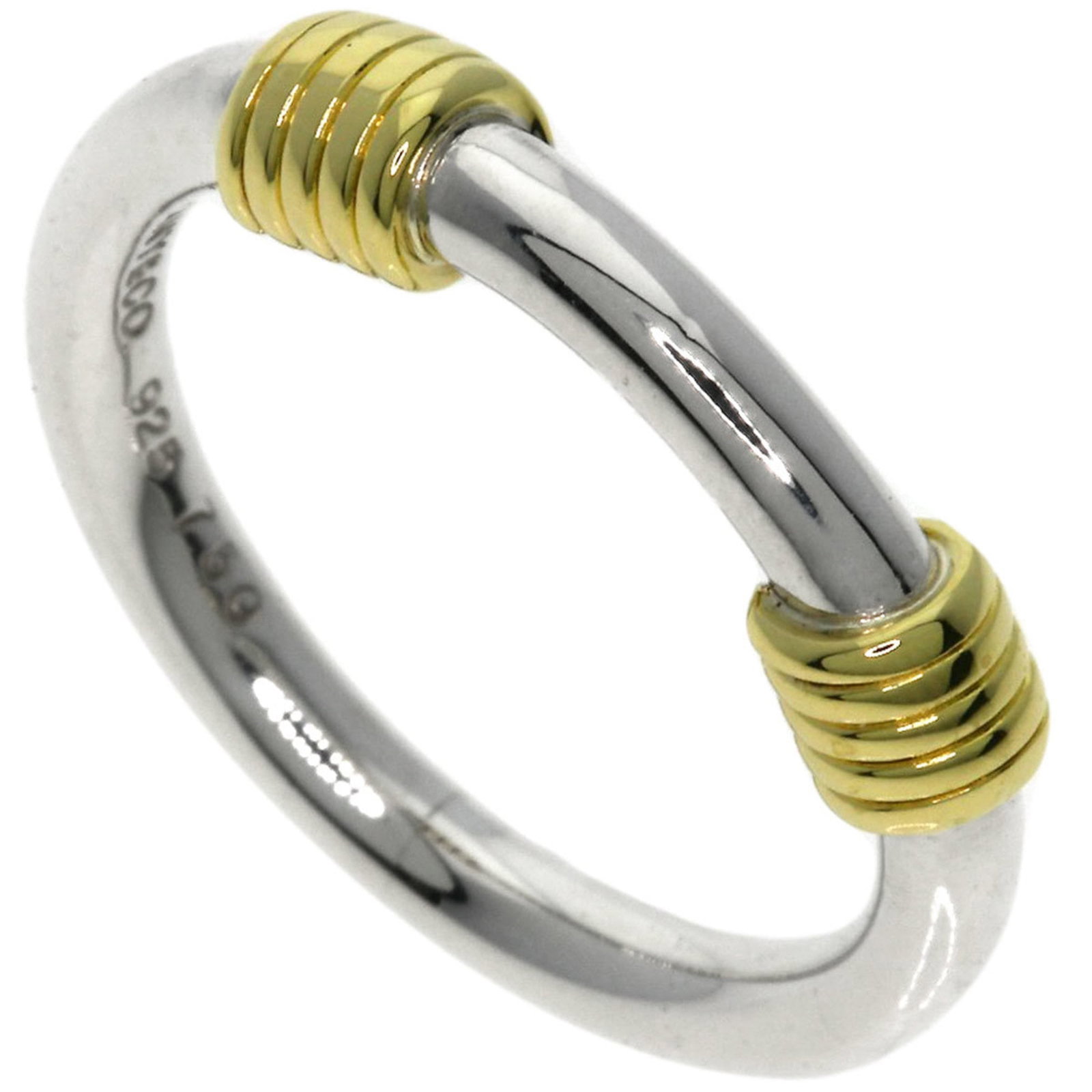 Tiffany Band Ring in Silver and Yellow Gold (18K): Tiffany Band Ring in Silver and Yellow Gold (18K) This listing features Tiffany Band Ring in Silver and Yellow Gold (18K). Item specifics are provided below. Item Specifics: Brand: Tiffany Type: