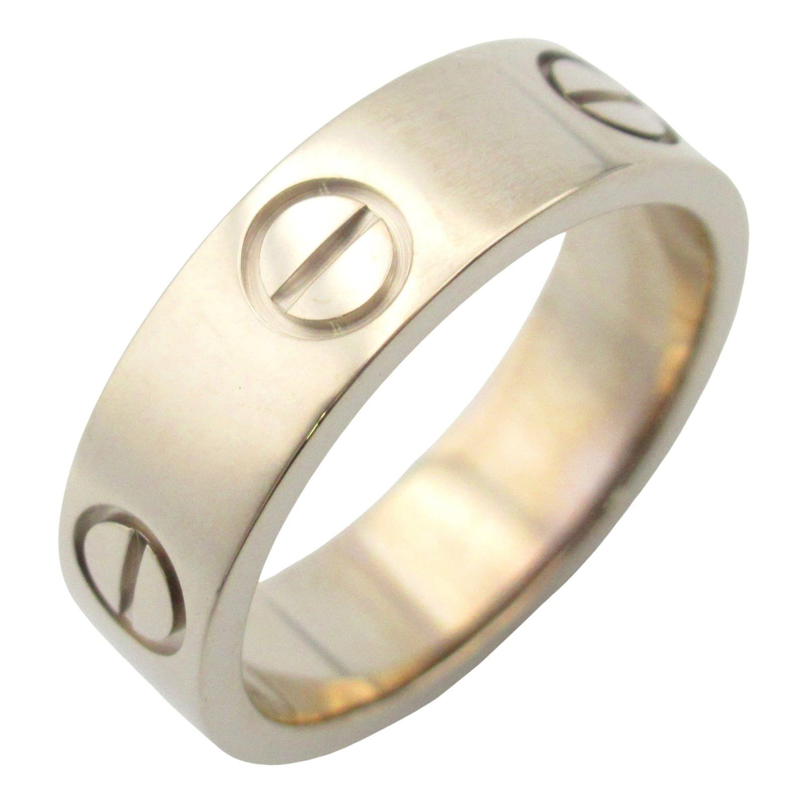 White Gold Cartier Band Ring (18K): White Gold Cartier Band Ring (18K) Cartier band ring for women made of 18K white gold, size 5, in like new condition with hardly any traces of usage. Item Specifics: Brand: Cartier Type: Band Ring Gen