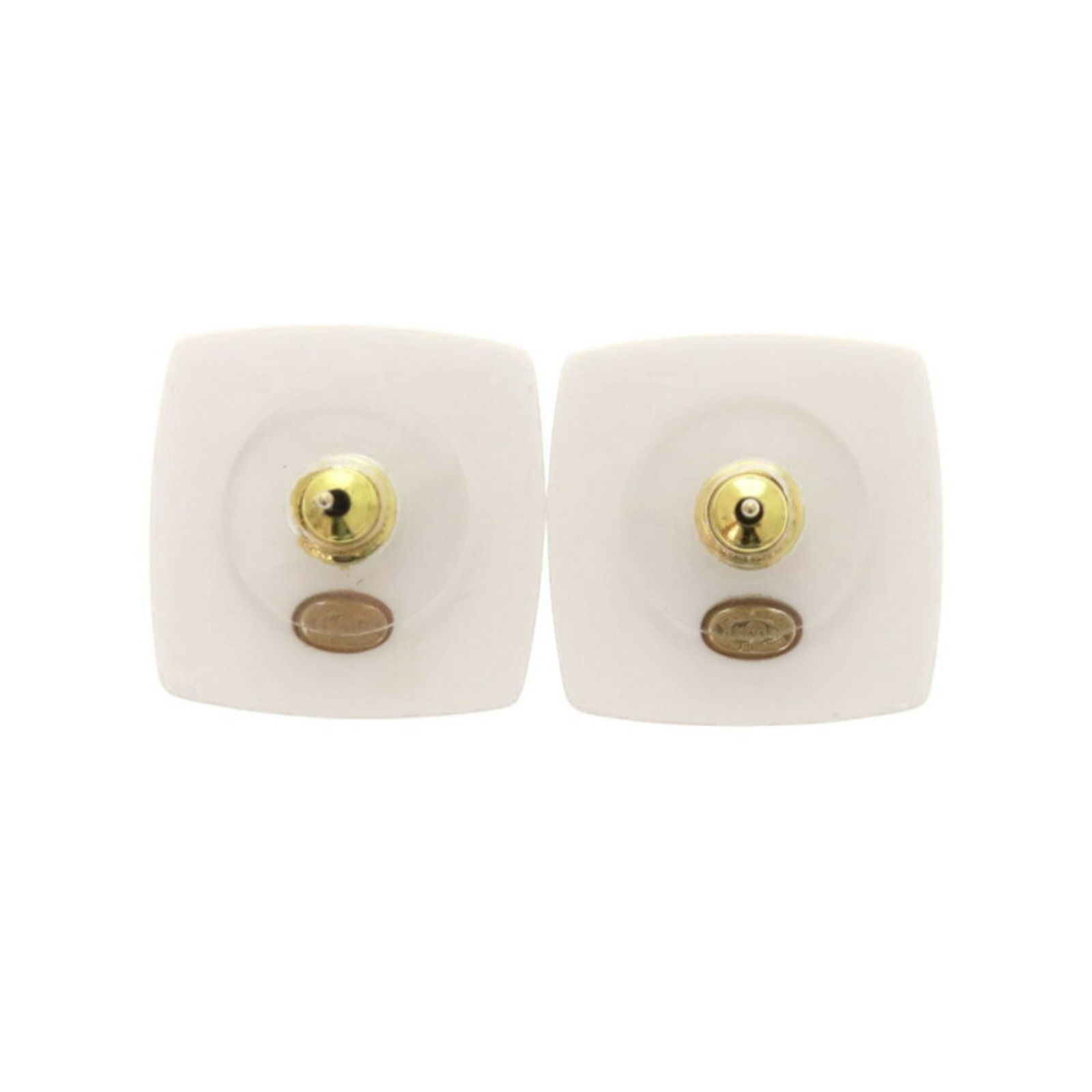 Plastic Chanel Stud Earrings - 4