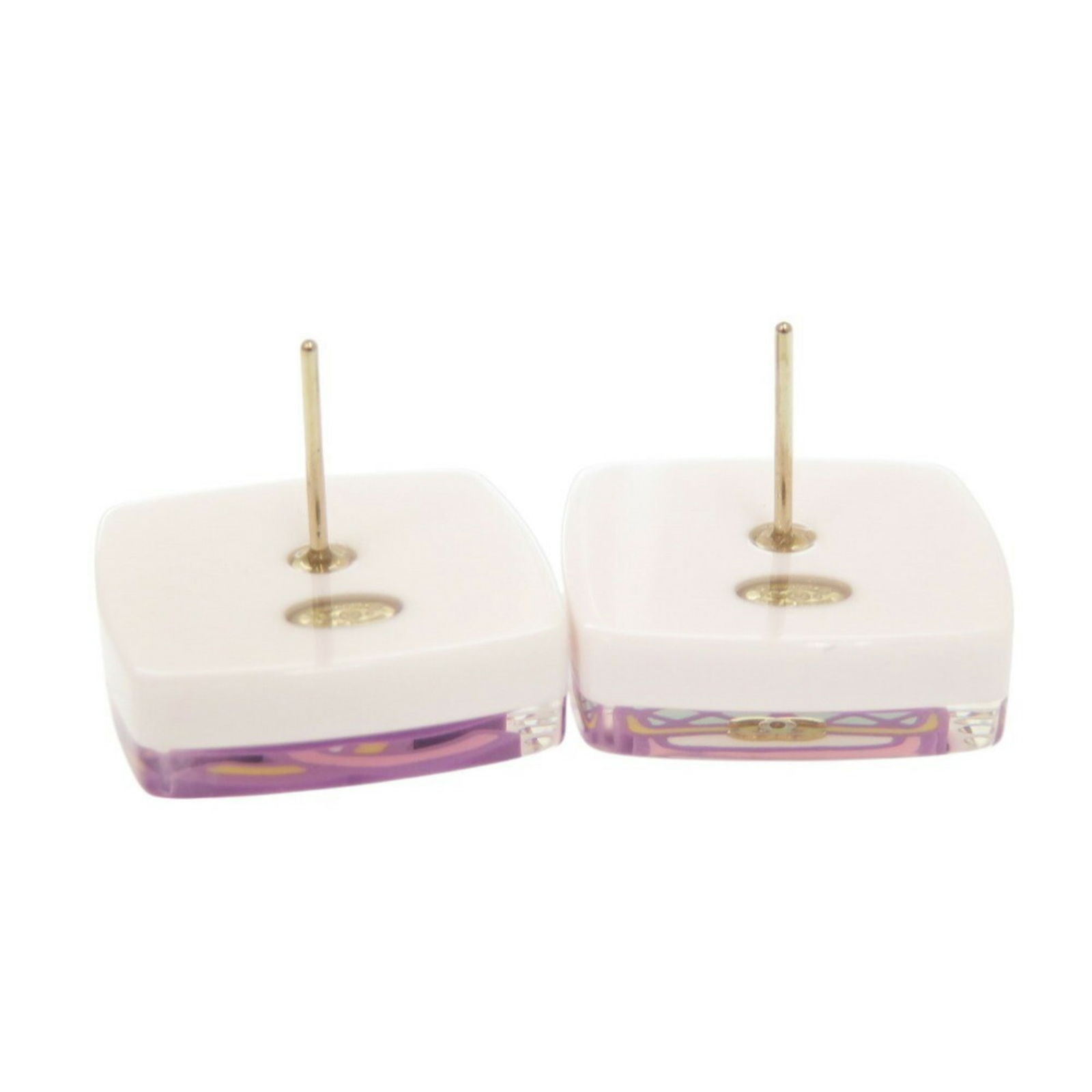 Plastic Chanel Stud Earrings - 6