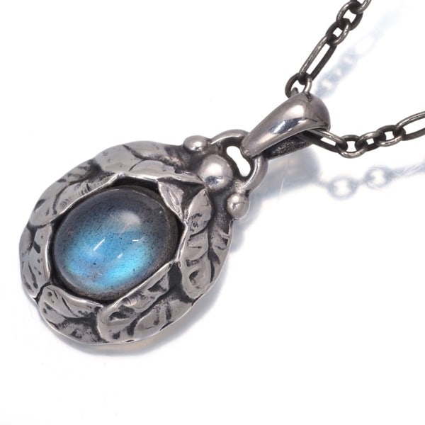 Silver Georg Jensen Necklace Labradorite Heritage 1997 925 Sterling (1 of 4)