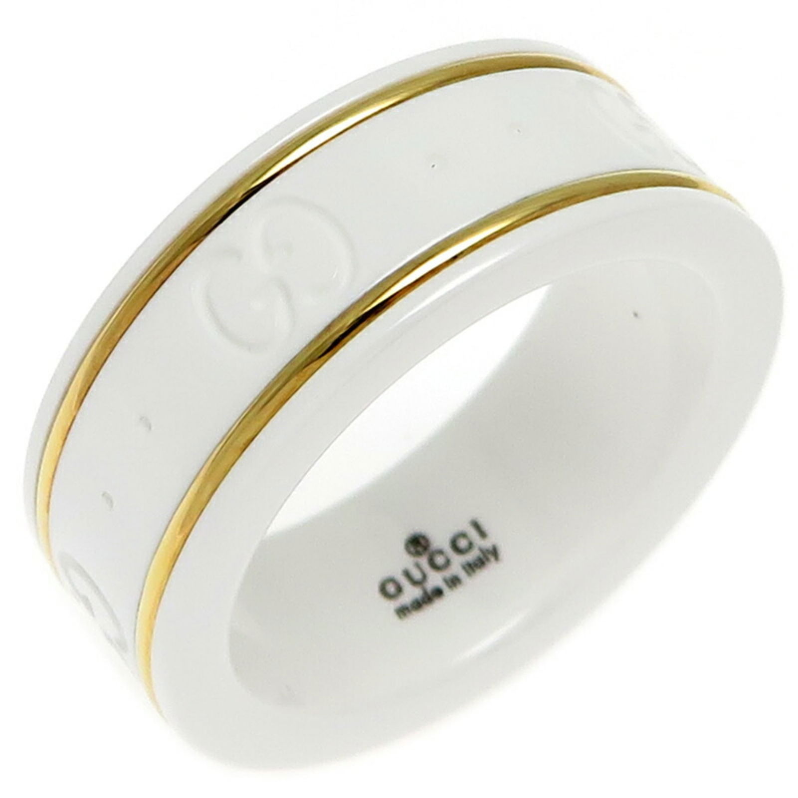 Yellow Gold (18K) - Gucci Band Ring Ceramic: Yellow Gold (18K) - Gucci Band Ring Ceramic This listing features Yellow Gold (18K) - Gucci Band Ring Ceramic. Item specifics are provided below. Item Specifics: Brand: Gucci Type: Band Ring Gender: W