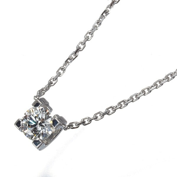 Wg Cartier Necklace Diamond 0.30Ct G Vs1 Ex C De Cartier Solitaire 18K (1 of 7)
