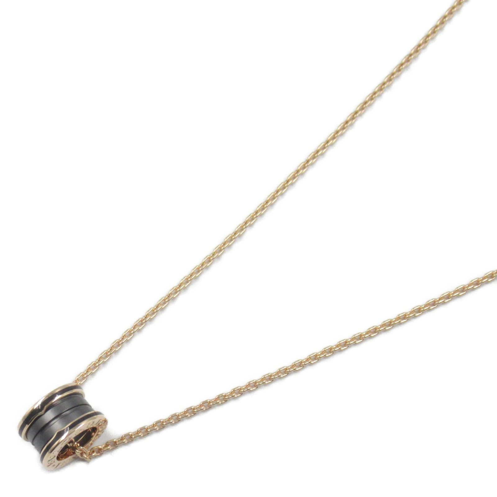 Gold BVLGARI B-zero1 Necklace Ceramic 18KPG (Pink Gold) Men's Women's Black (1 of 9)