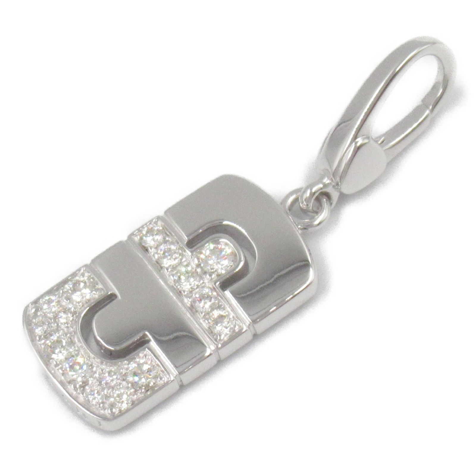Clear BVLGARI Charm Parentesi Diamond Pendant Top 18KWG (White Gold) Men's Women's (1 of 7)