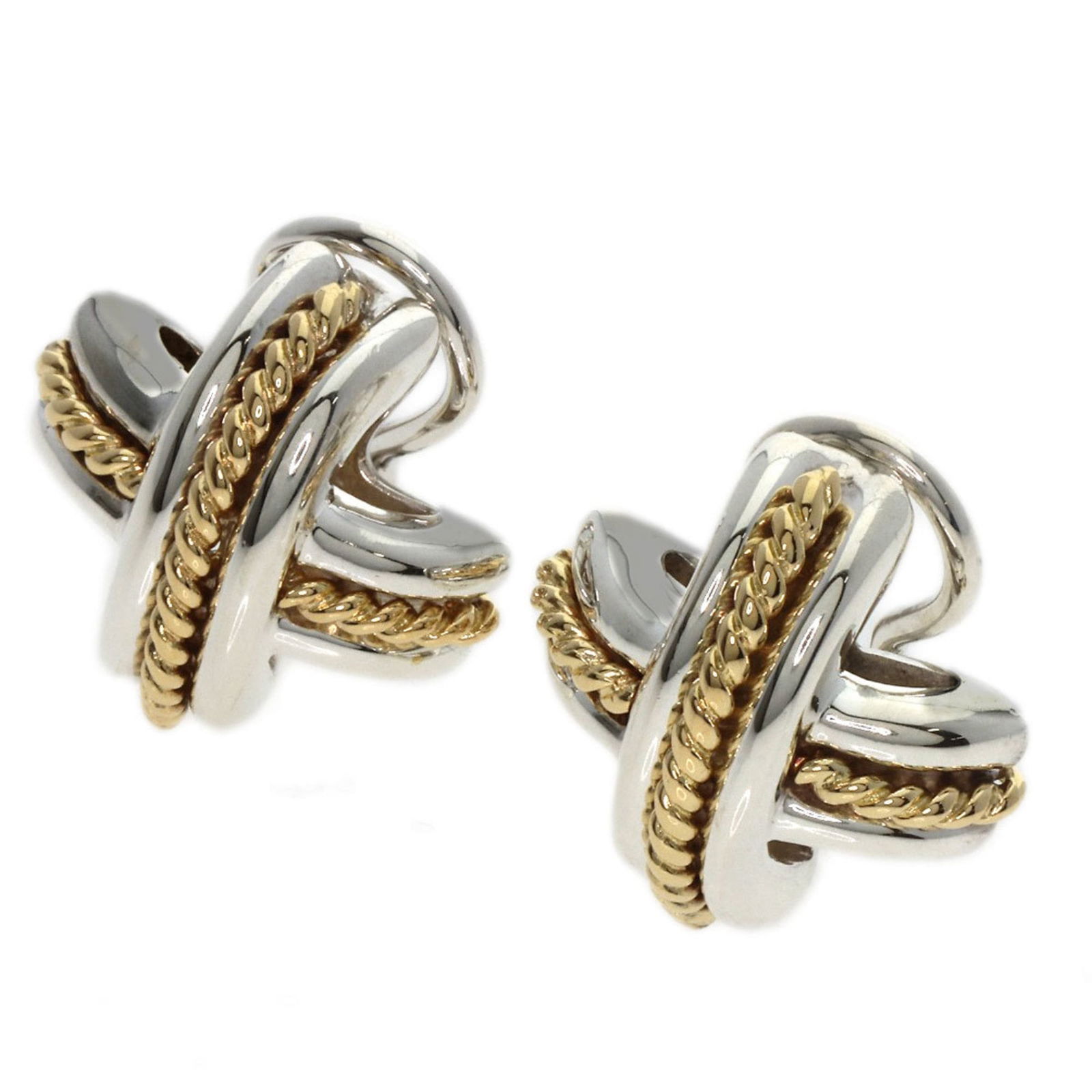 Yellow Gold (18K) - Tiffany Clip Earrings Silver (1 of 7)
