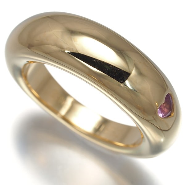 Chaumet Heart Ring Pink Sapphire Us7 18K 750 Yellow Gold (1 of 6)