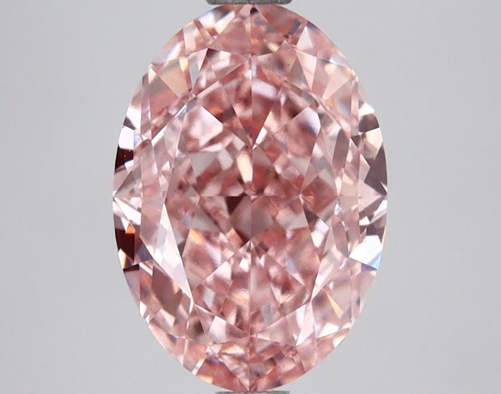 Loose Lab Diamond IGI Oval 3.09ct Fancy Intense Pink VS1: Loose Lab Diamond IGI Oval 3.09ct Fancy Intense Pink VS1 Loose lab-grown diamond weighing 3.09ct, featuring a Fancy Intense Pink color and VS1 clarity, certified by IGI. Measurements are 10.58L x