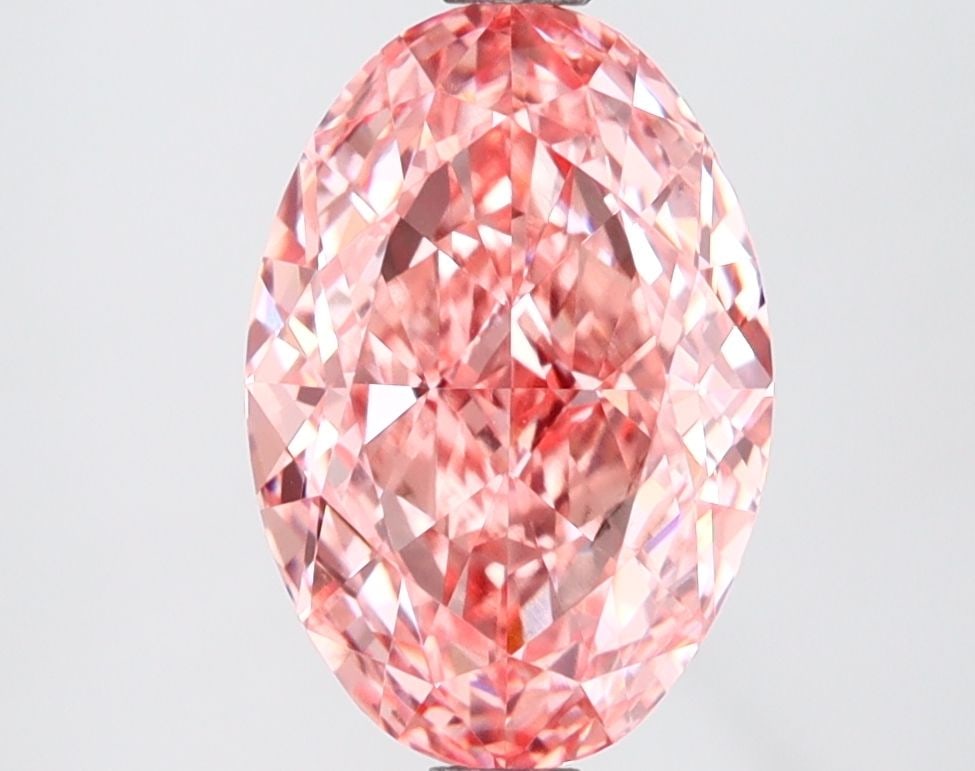Loose Lab Diamond IGI Oval 2.56ct Fancy Vivid Pink VS2: Loose Lab Diamond IGI Oval 2.56ct Fancy Vivid Pink VS2 Loose lab-grown diamond weighing 2.56ct, IGI certified with fancy vivid pink color and clarity VS2, featuring good polish and symmetry. Item
