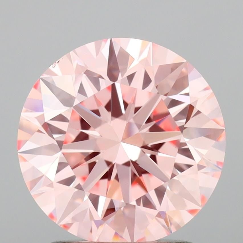 Loose Lab Diamond IGI Round 2.01ct Fancy Intense Pink VS1: Loose Lab Diamond IGI Round 2.01ct Fancy Intense Pink VS1 Loose lab-grown diamond weighing 2.01ct, round shape with Fancy Intense Pink color and VS1 clarity. Certified by IGI with excellent polish and